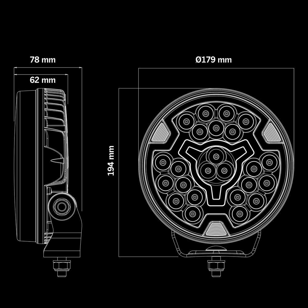 Freedom Maximum 7" - Phare LED 10000lm Position Sombre