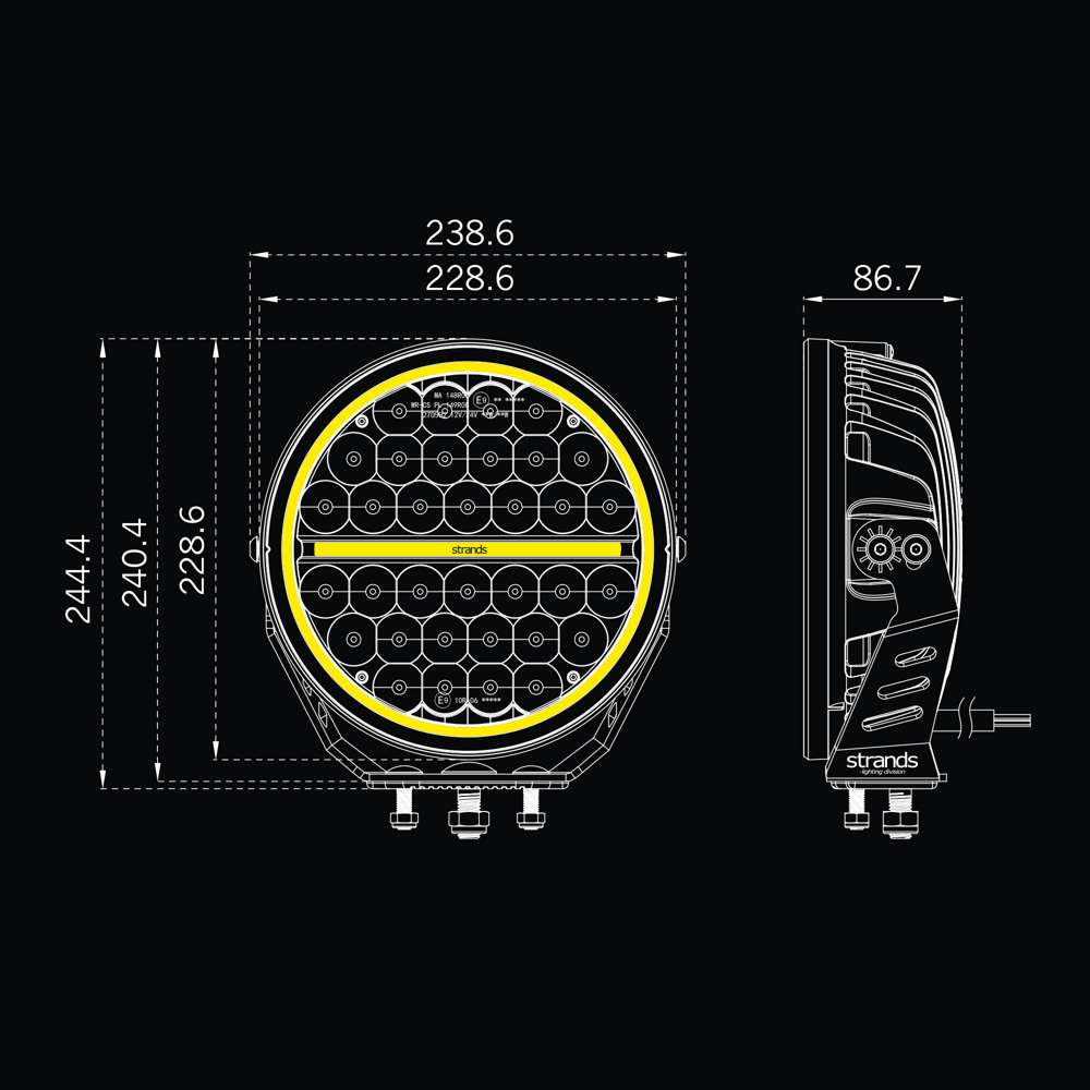 Projecteur LED SIBERIA XP 9" – 15030 lm, 711 m, Double Mode