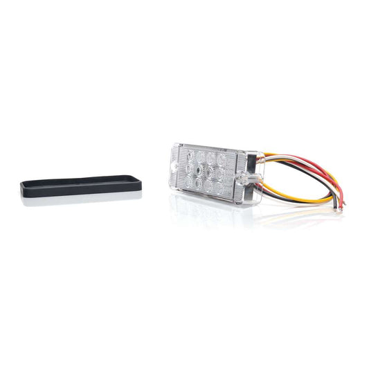 STRANDS Feu Arrière LED Rectangulaire 3 en 1 – Design Slim Lentille Claire pour Installation Facile