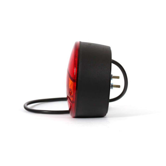 STRANDS Round LED Tail Light Red & Amber Lens – Universal 3-in-1 Rear Light for Trailers, Trucks & Commercial Vehicles