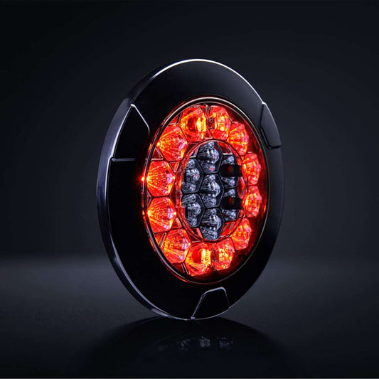 FREEDOM Black Raven 152mm Round LED Rear Light – Premium 3-Function Tail, Brake & Indicator Lamp