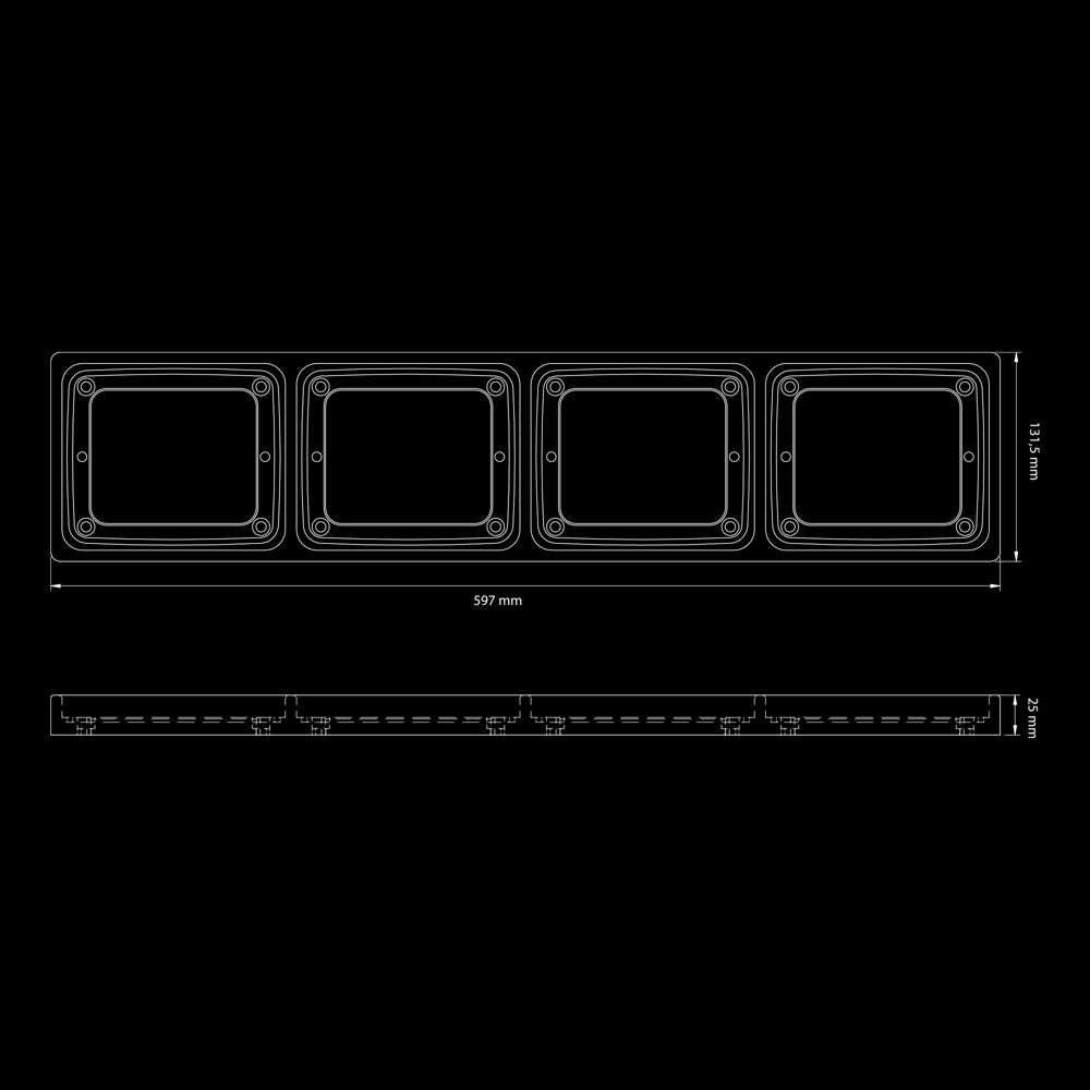 IZE LED Frame - Cadre Support 4 Feux Carrés