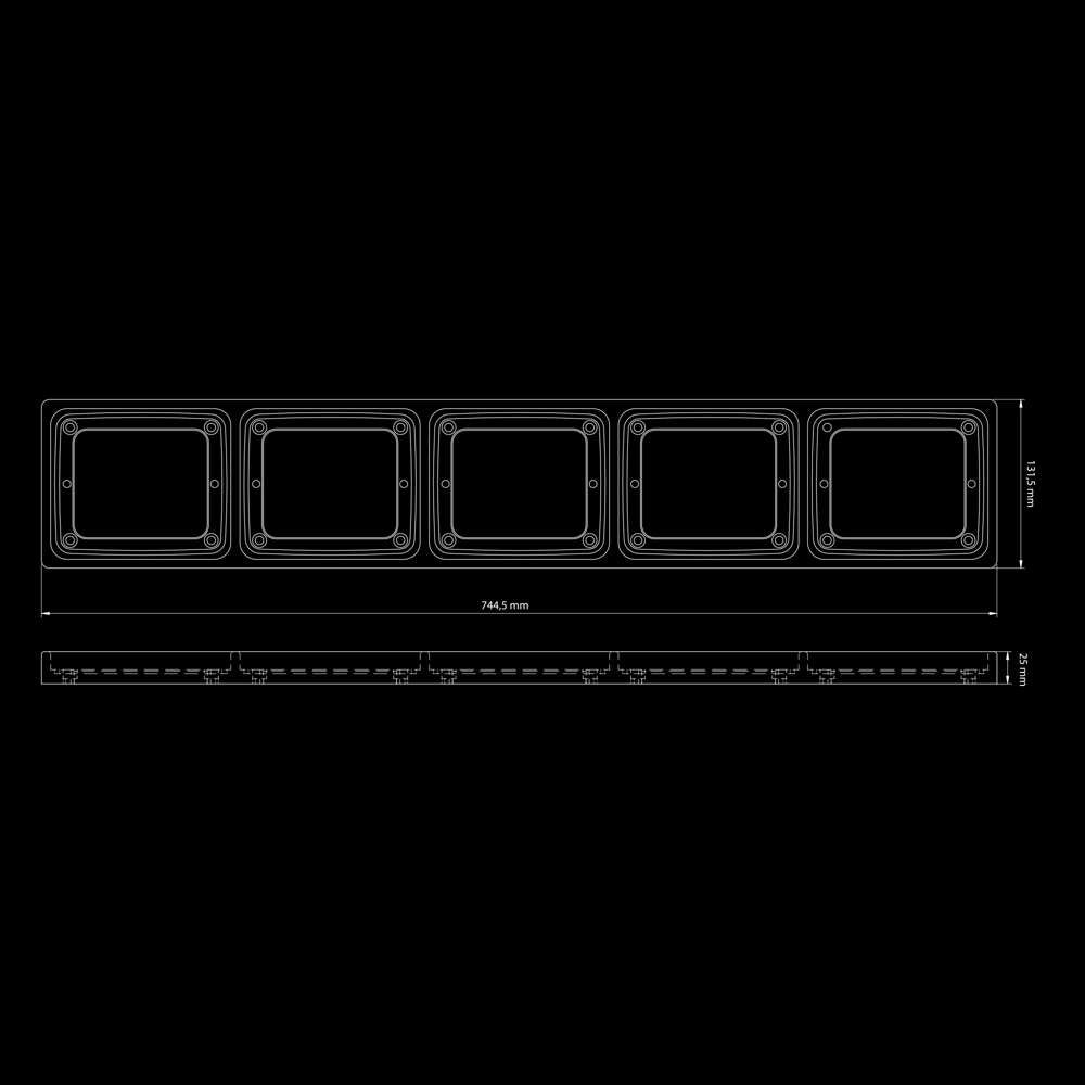 Cadre LED IZE 5X Carré – Boîtier ABS Personnalisable