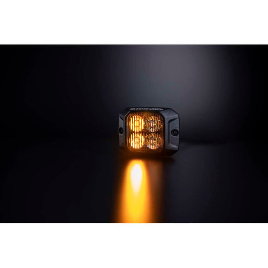 Strands Duo 4 LED Directional Warning Light – White & Amber Slim Profile Strobe Light