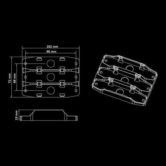 Support Triple Firefly See Me – Fixation pour 3 FFirefly See Me Triple Mounting Bracket – Holder for 3 LED Marker Lightseux de Position LED