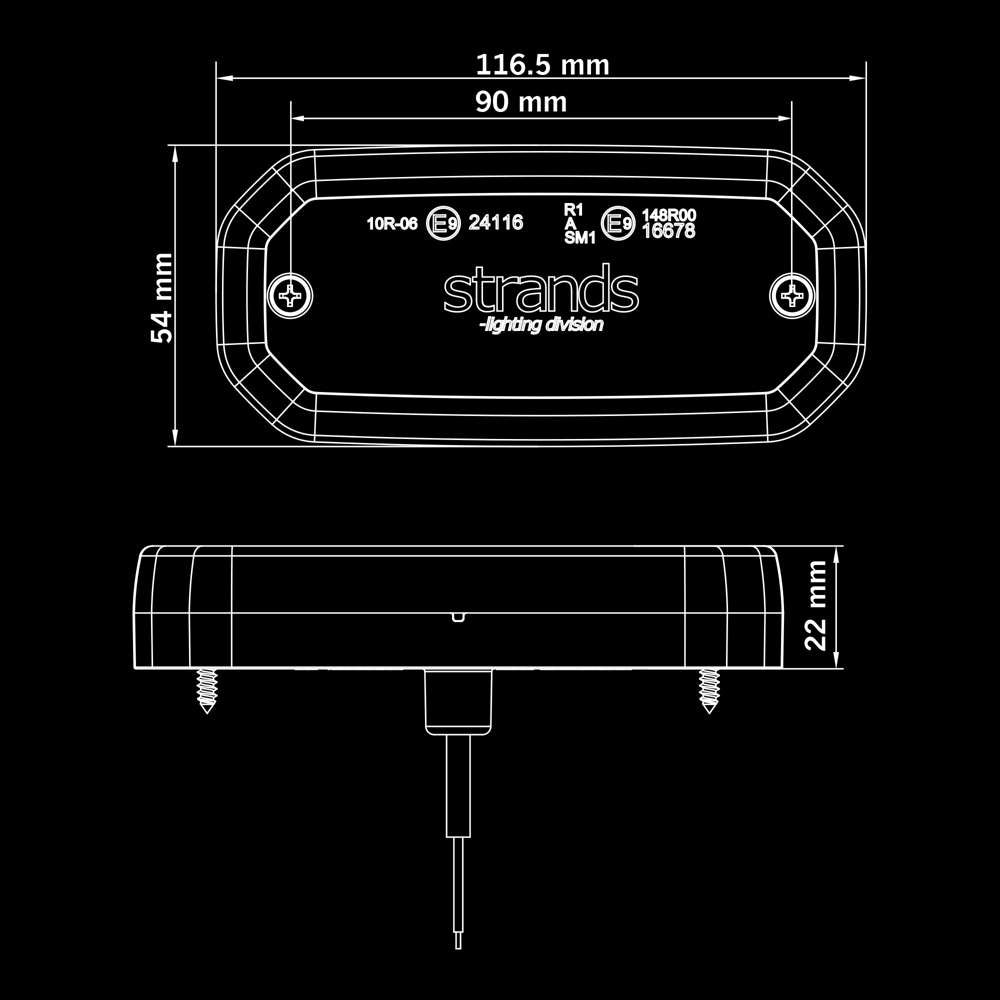Feu Latéral LED FOR9T Scale – 10-40V, IP67