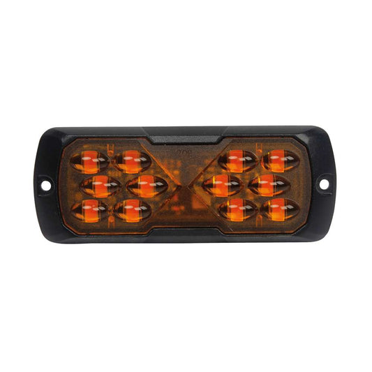 Strands Slim 12 LED Amber Warning Light – Advanced Fisheye Directional Strobe Technology