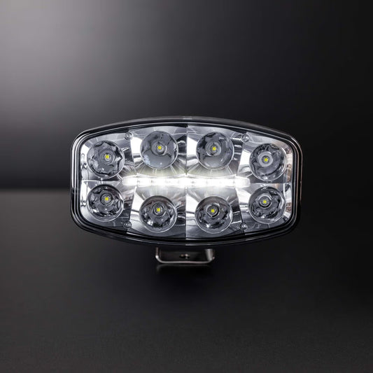 Delta Projecteur LED Ovale – Feu Longue Portée 430 m, Position Blanc/Ambre Homologué R112