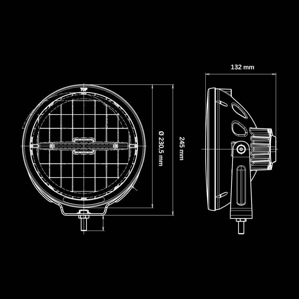 Projecteur LED Ambassador Dark Edition 9" – 380 m