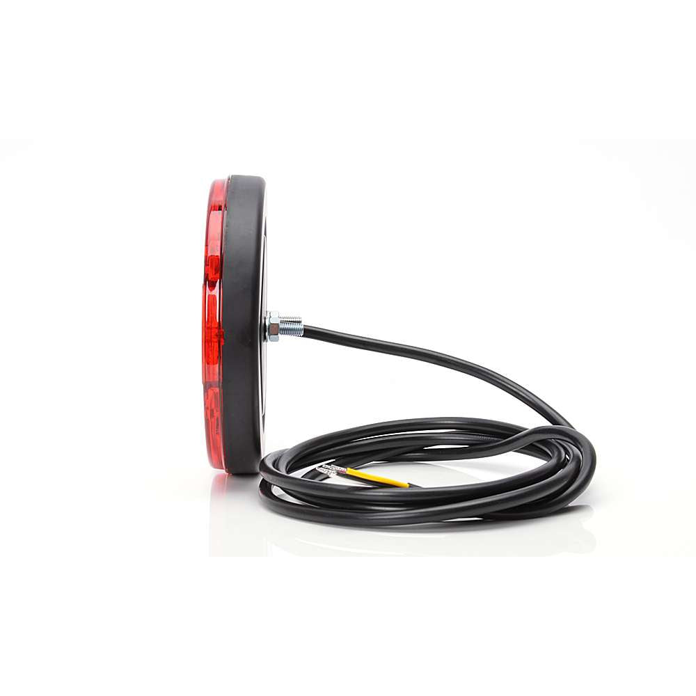 STRANDS Feu Arrière LED Circulaire 140mm – Slim 25mm, Câble 2m, Compatible Anneau Chromé