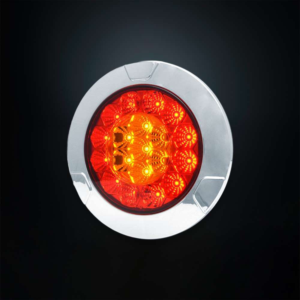 Strands Round LED Rear Light – 3 Function Tail Light with Premium Chrome Bezel