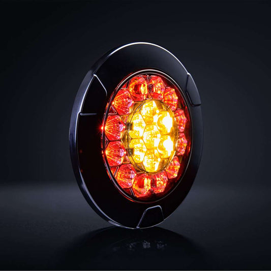 FREEDOM Black Raven 152mm Round LED Rear Light – Premium 3-Function Tail, Brake &amp; Indicator Lamp