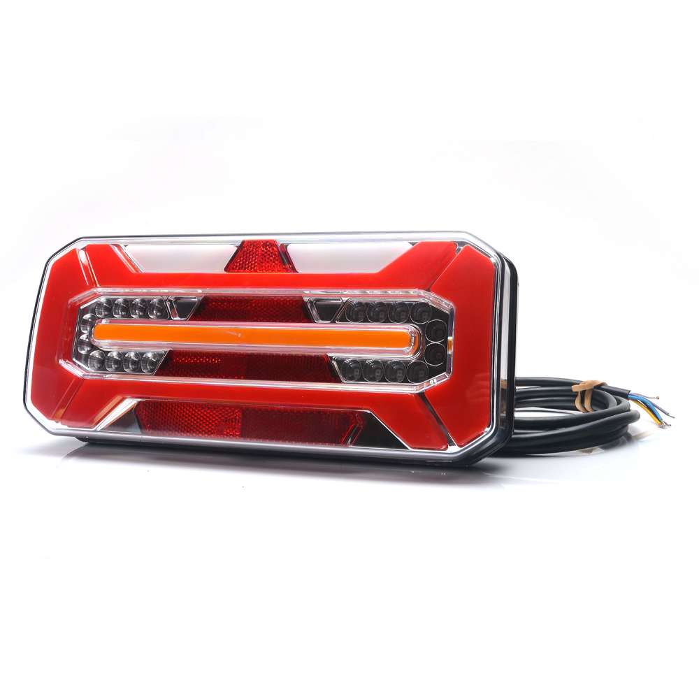 Strands Left LED Rear Tail Light – 5 Functions Rectangular Design with Dynamic Indicator | 12V/24V