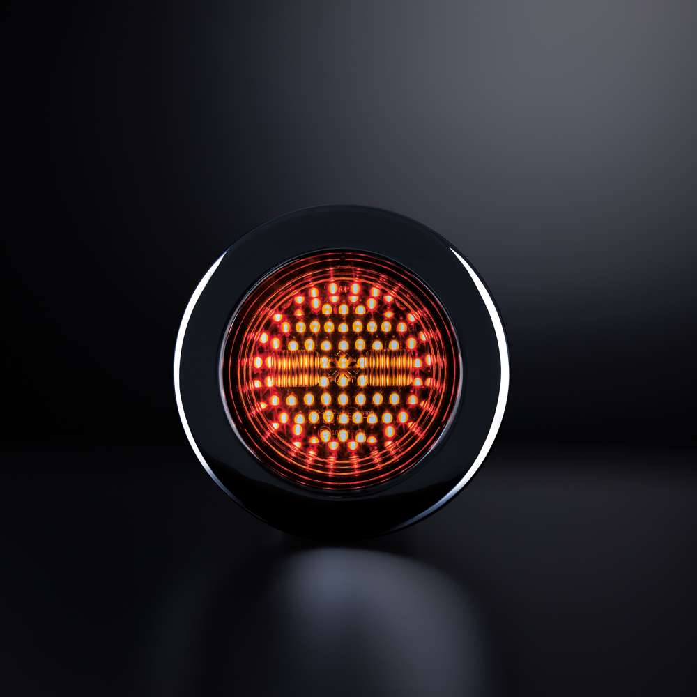 DARK KNIGHT IZE LED Feu Arrière/Stop Rond – Lentille Sombre Premium