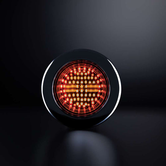DARK KNIGHT IZE LED – Feu Arrière Rond LED Position &amp; Stop à Lentille Fumée Premium