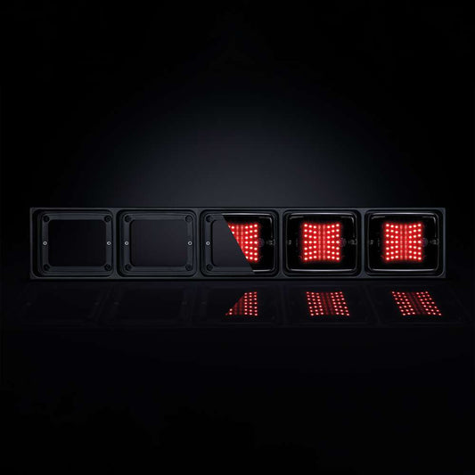 IZE 5X Square LED Frame – Customizable ABS Housing for 5 Rectangular IZE LEDs – Premium Vehicle Lighting Mount