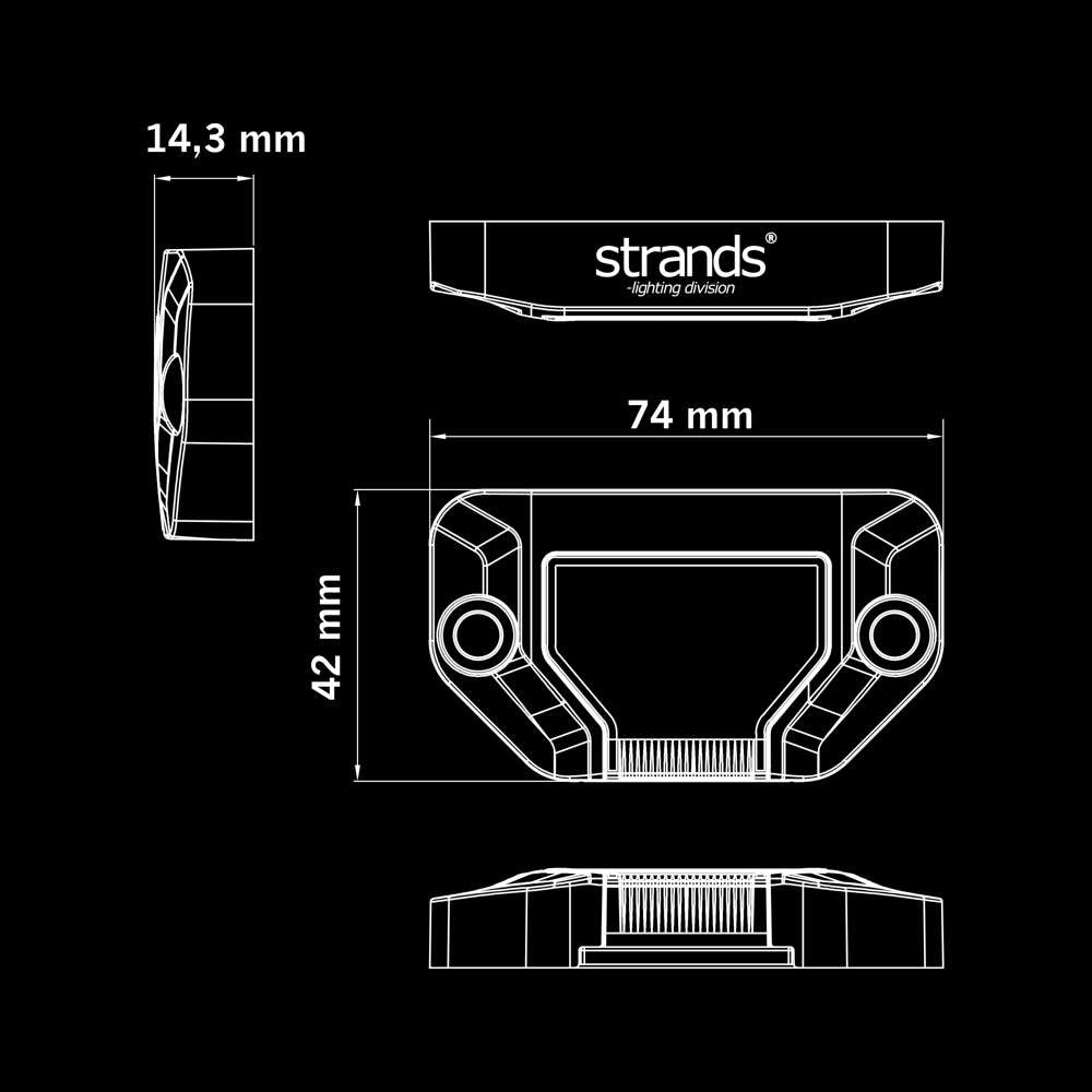 Feu de travail LED Unity Rock Light blanc – 780 lm, compact, IP69K