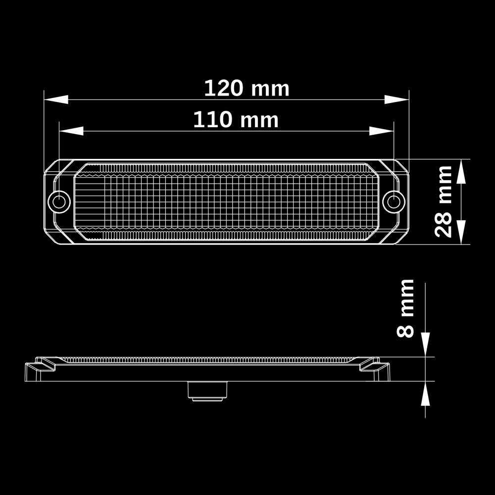 DARK KNIGHT SM6 Feu de Gabarit – LED Ambre Ultra-Slim