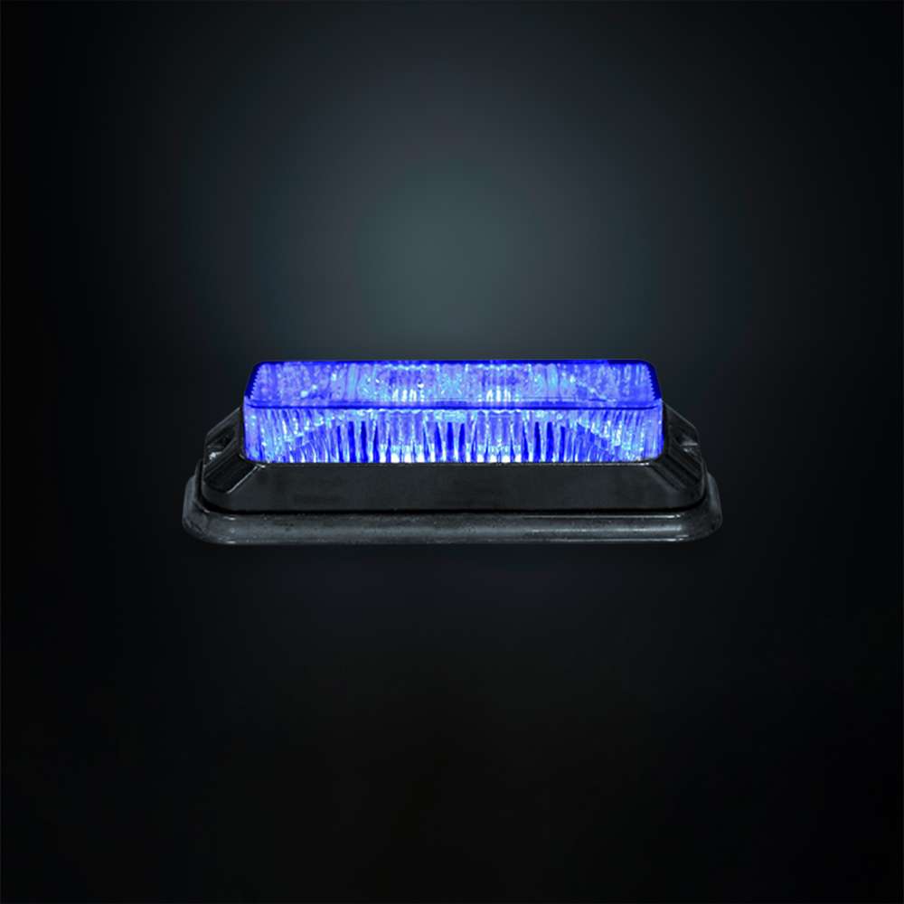 Strands 4 LED Blue Warning Light – E Approved R65 Directional Strobe Light – 19 Flash Patterns – IP68 Waterproof Emergency Safety Beacon
