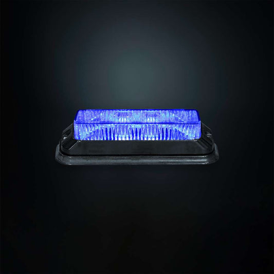 Strands 4 LED Blue Warning Light – E Approved R65 Directional Strobe Light – 19 Flash Patterns – IP68 Waterproof Emergency Safety Beacon