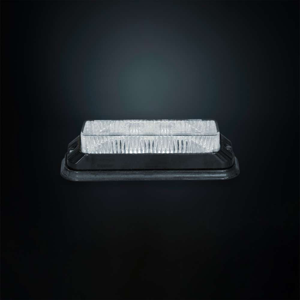 Strands 4 LED White Directional Warning Light – Professional Strobe Beacon – 19 Flash Patterns – IP68 Waterproof Safety Light
