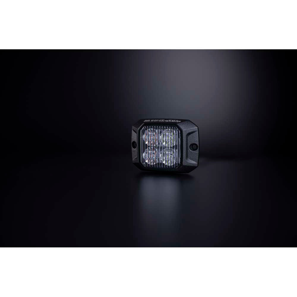 Strands Duo 4 LED Directional Warning Light – White &amp; Amber Slim Profile Strobe Light