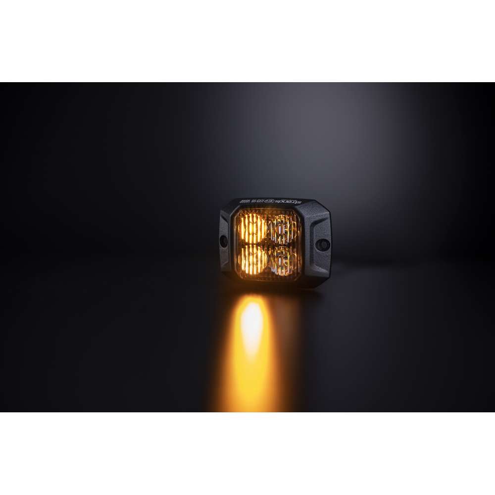 Strands Duo 4 LED Directional Warning Light – White &amp; Amber Slim Profile Strobe Light