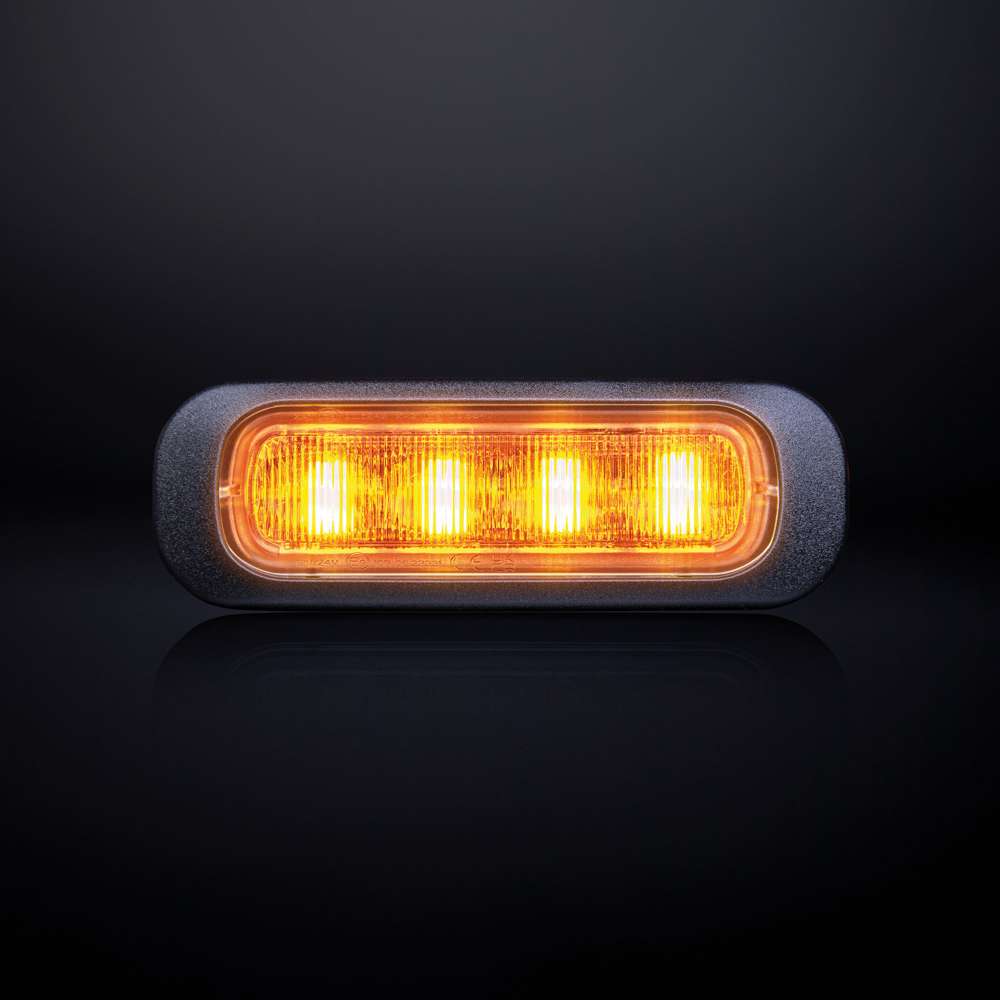 Dark Knight - Feu Flash LED Ambre 4 LED Lentille Claire