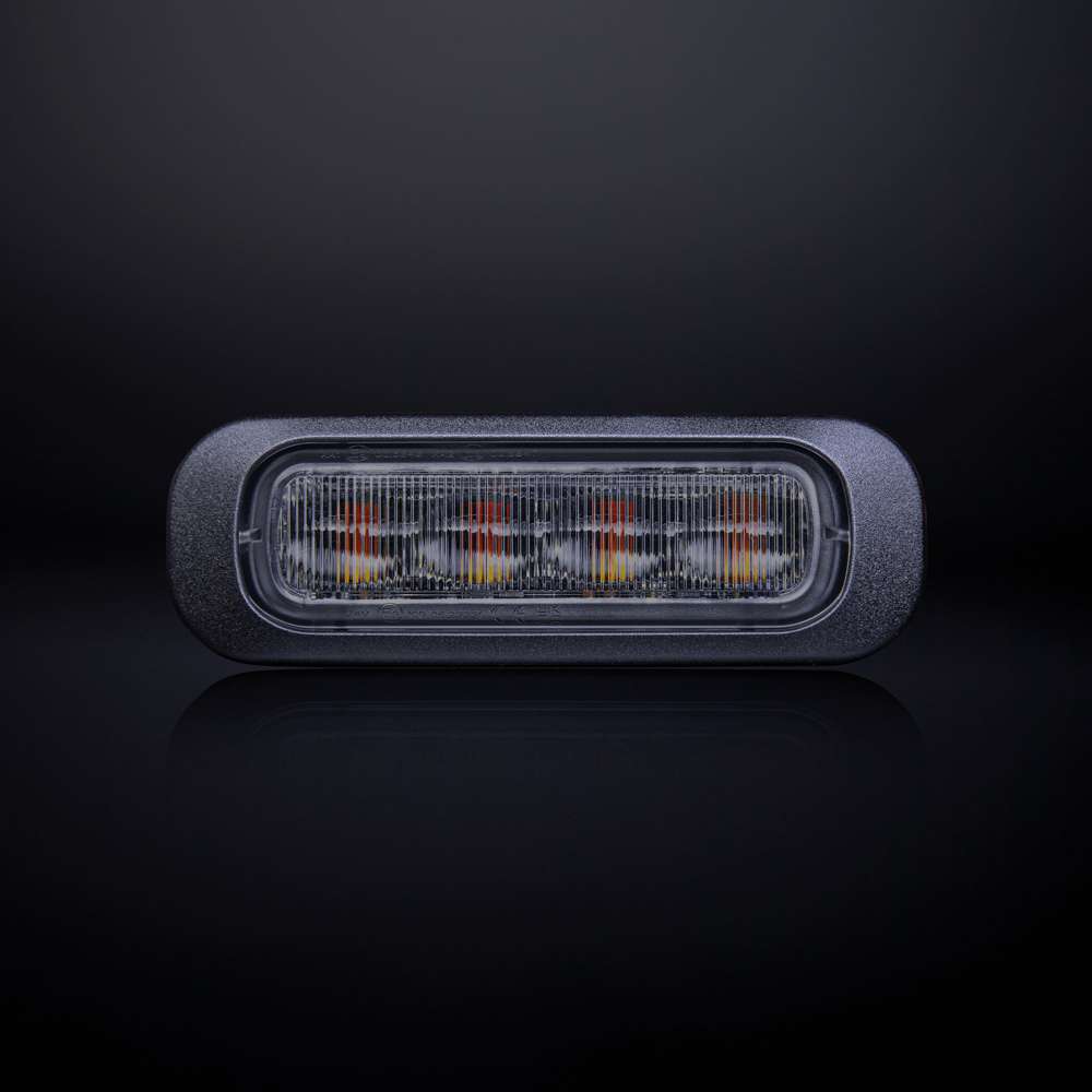 Feu Flash LED Dark Knight 4 LED Ambre – Lentille Dark, ECE R65