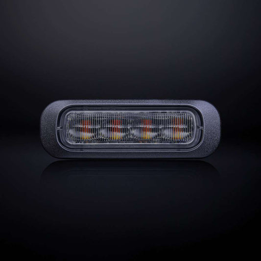 Feu Flash LED Dark Knight 4 LED Ambre – Lentille Dark, ECE R65