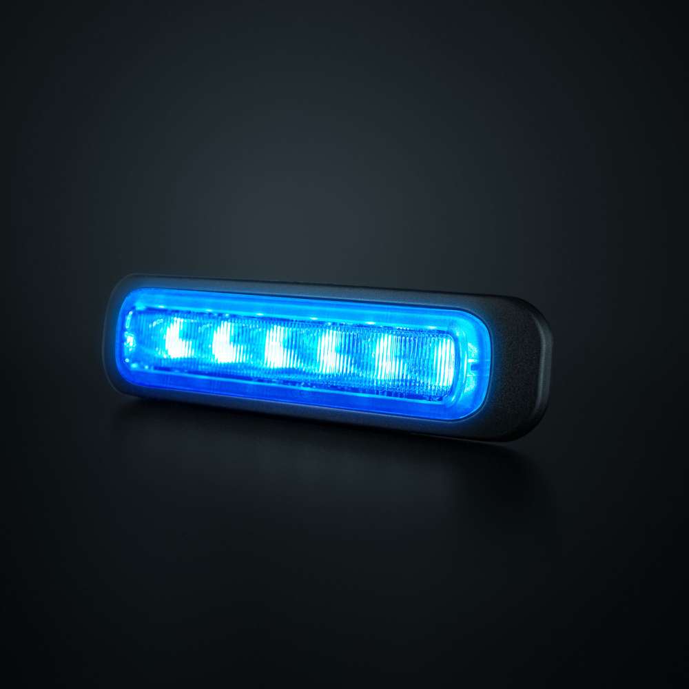 DARK KNIGHT Feu de signalisation directionnel – LED bleu (6 LED, 21 flashs)