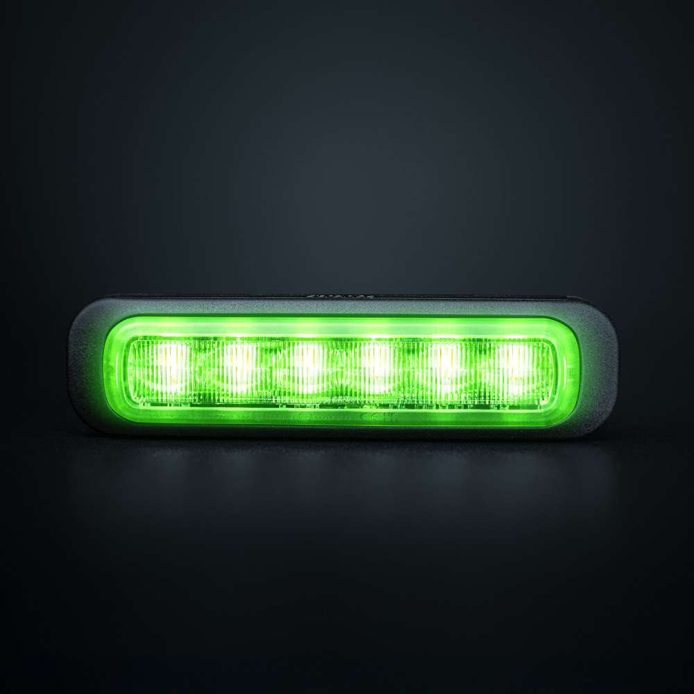 DARK KNIGHT Feu de signalisation directionnel – LED vert (6 LED, 21 flashs)