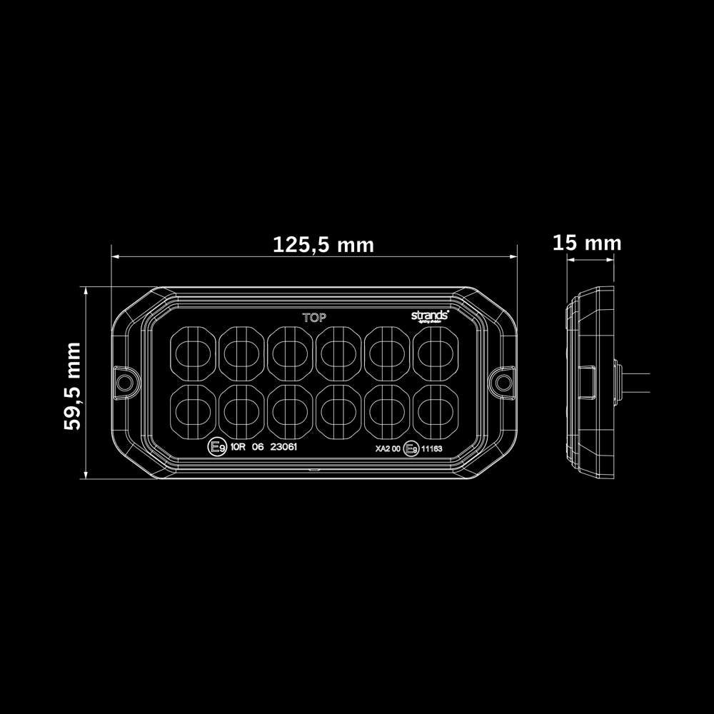 DARK KNIGHT DUO Stroboscope 12 LED – 20 Modes Flash IP67/IP69K
