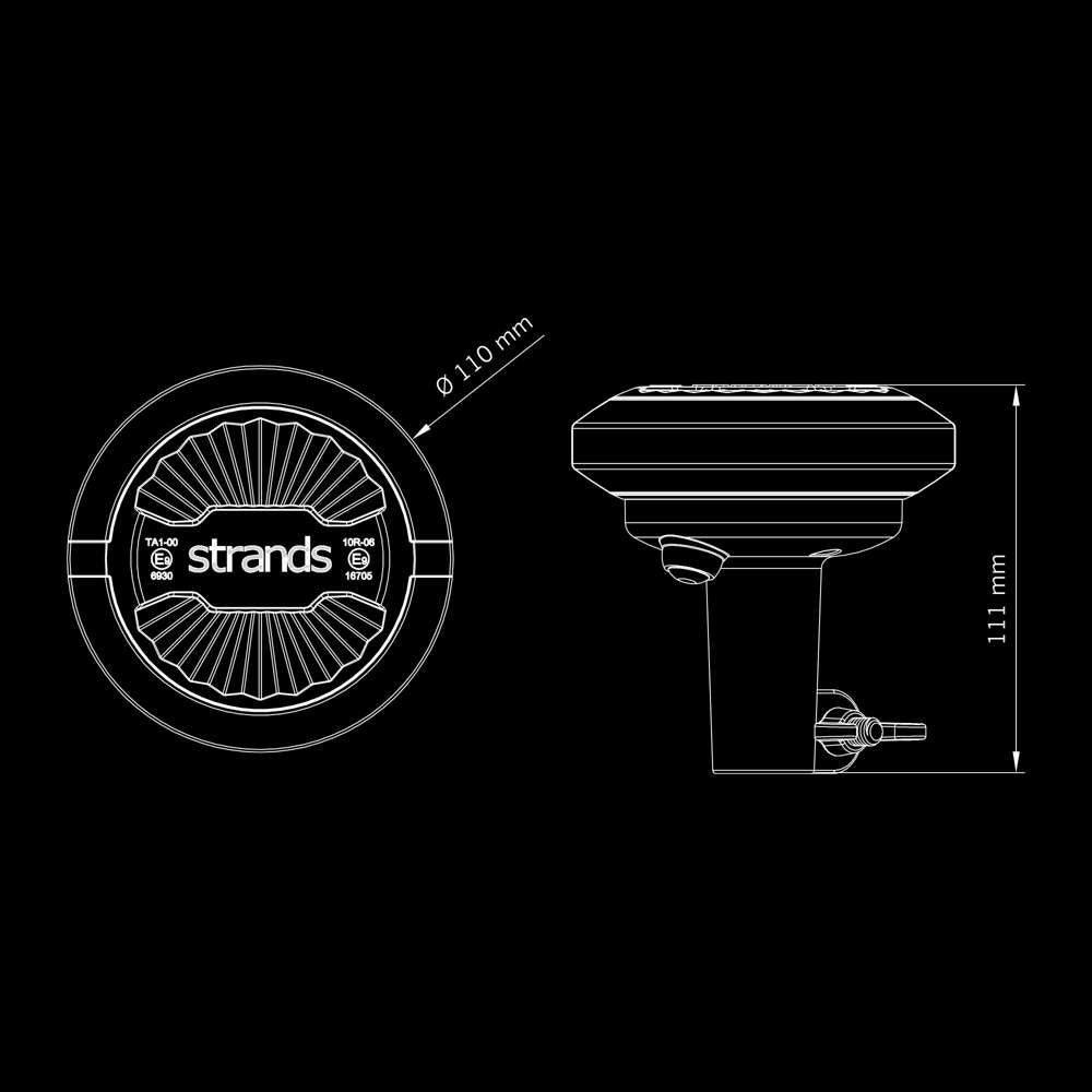 Gyrophare LED Firefly Summer Glow 110 mm – montage DIN, 3 modes