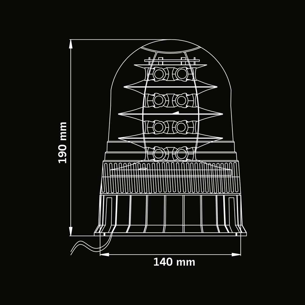 Gyrophare LED XL Big Energy Transparent
