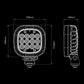 President 2.0 24W LED Work Light with Red Position Light – 3210 Lumens – IP6K9K – ADR Approved Premium Driving Lamp