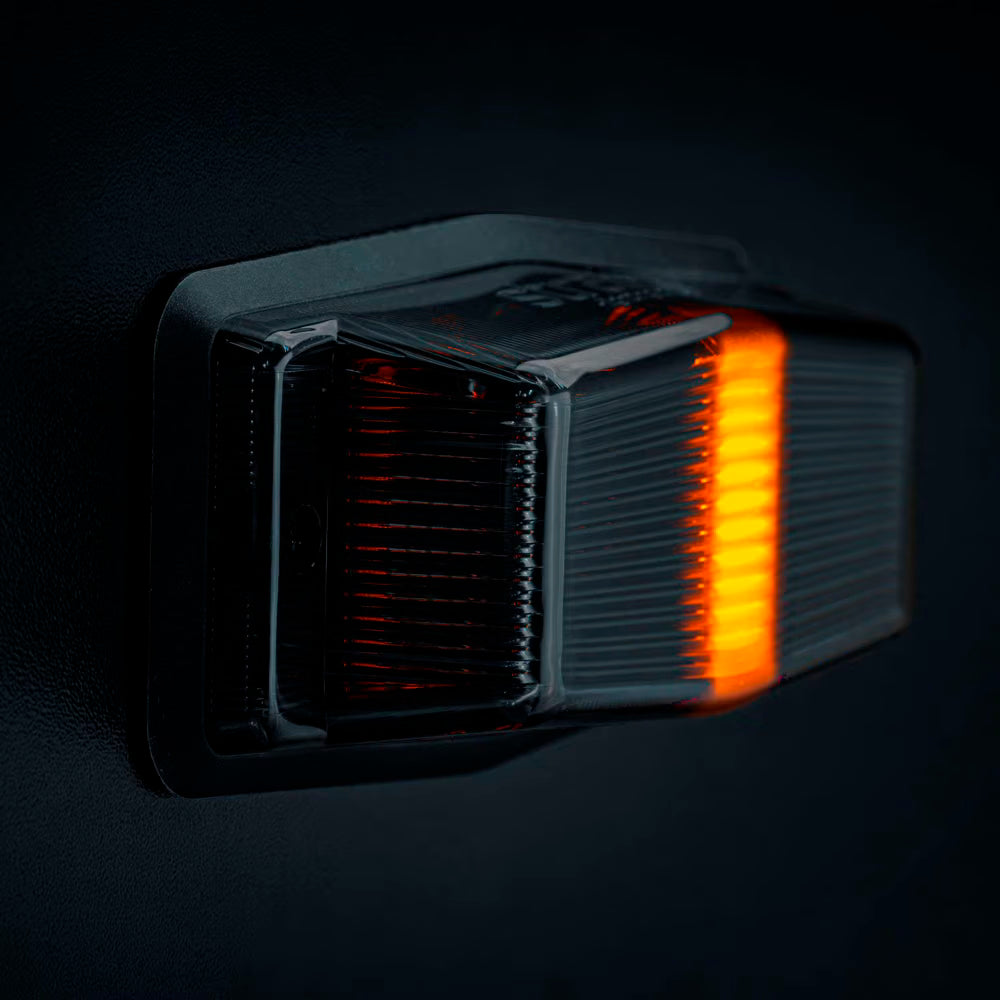 Feu Double Burner IZE LED Black Bullet - Duo Ambre/Blanc