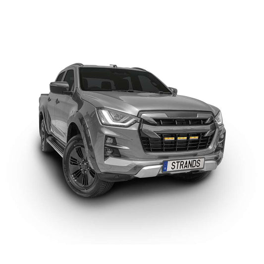 Universal LED bar kit from SUV4x4CUSTOM, 20-inch Siberia NG SR LED light bar for Volkswagen Tiguan, mounted on vehicle.
