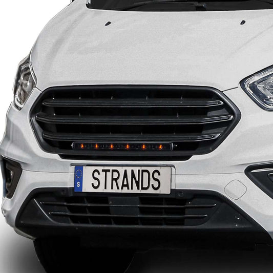 SUV4x4CUSTOM Strands LED Bar Package Dark Knight NUUK 20-inch universal LED light bar mounted on vehicle, showcasing bright illumination.