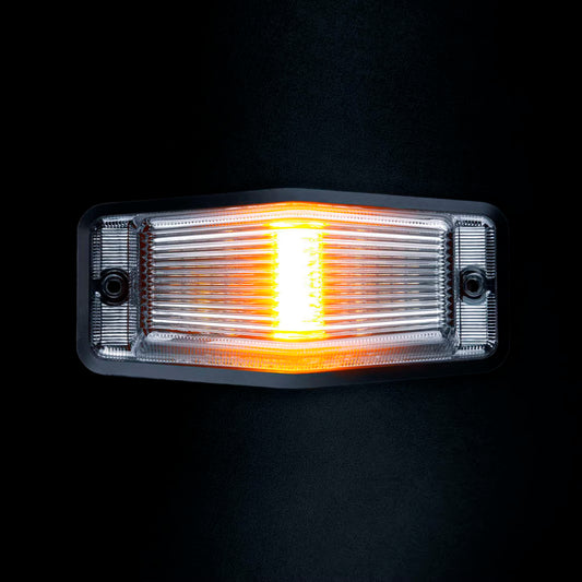 Feu LED IZE Black Bullet Double Burner Duo STRANDS – Feu de Position Blanc &amp; Orange avec Fonction Avertisseur Intégrée