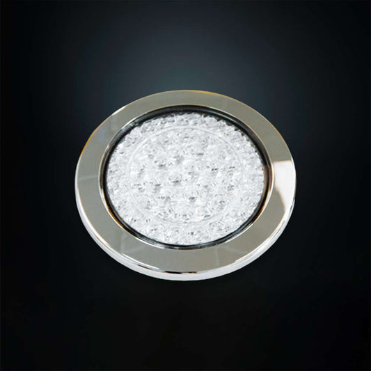 Feu Arrière LED Jokon 3 Fonctions – 10W IP67, Ø122 mm avec Cerclage Chromé et Câble de 500 mm