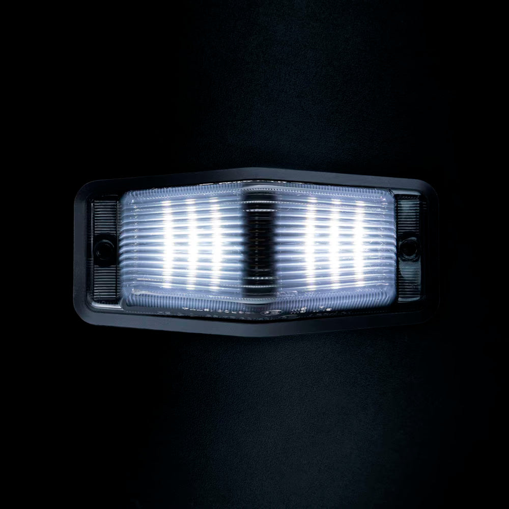 IZE LED Black Bullet Double Burner Duo – Feu de position blanc / ambre avec warning intégré (IP69K, ECE)