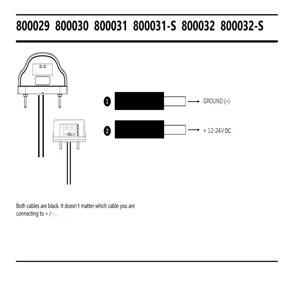 STRANDS Éclairage de plaque d’immatriculation LED – Blanc / Rouge (3 LED, design rond)