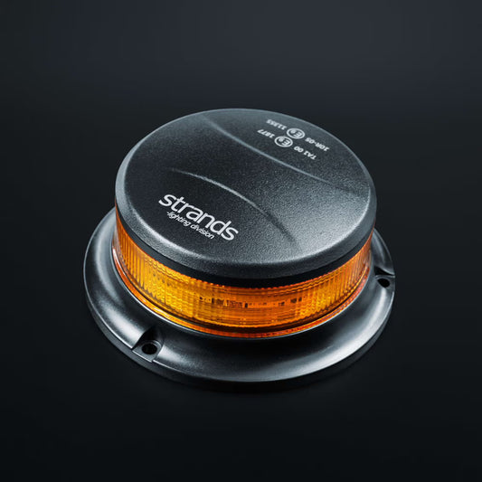 Gyrophare LED Orange Slim STRANDS – Warning Compact Haute Performance Homologué ECE R65, R10 &amp; ADR