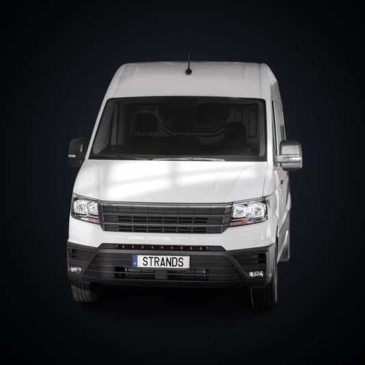 Universal LED bar kit for VW Crafter 2017-2022, SUV4x4CUSTOM Dark Knight Nuuk 30" LED bar installed on vehicle front.