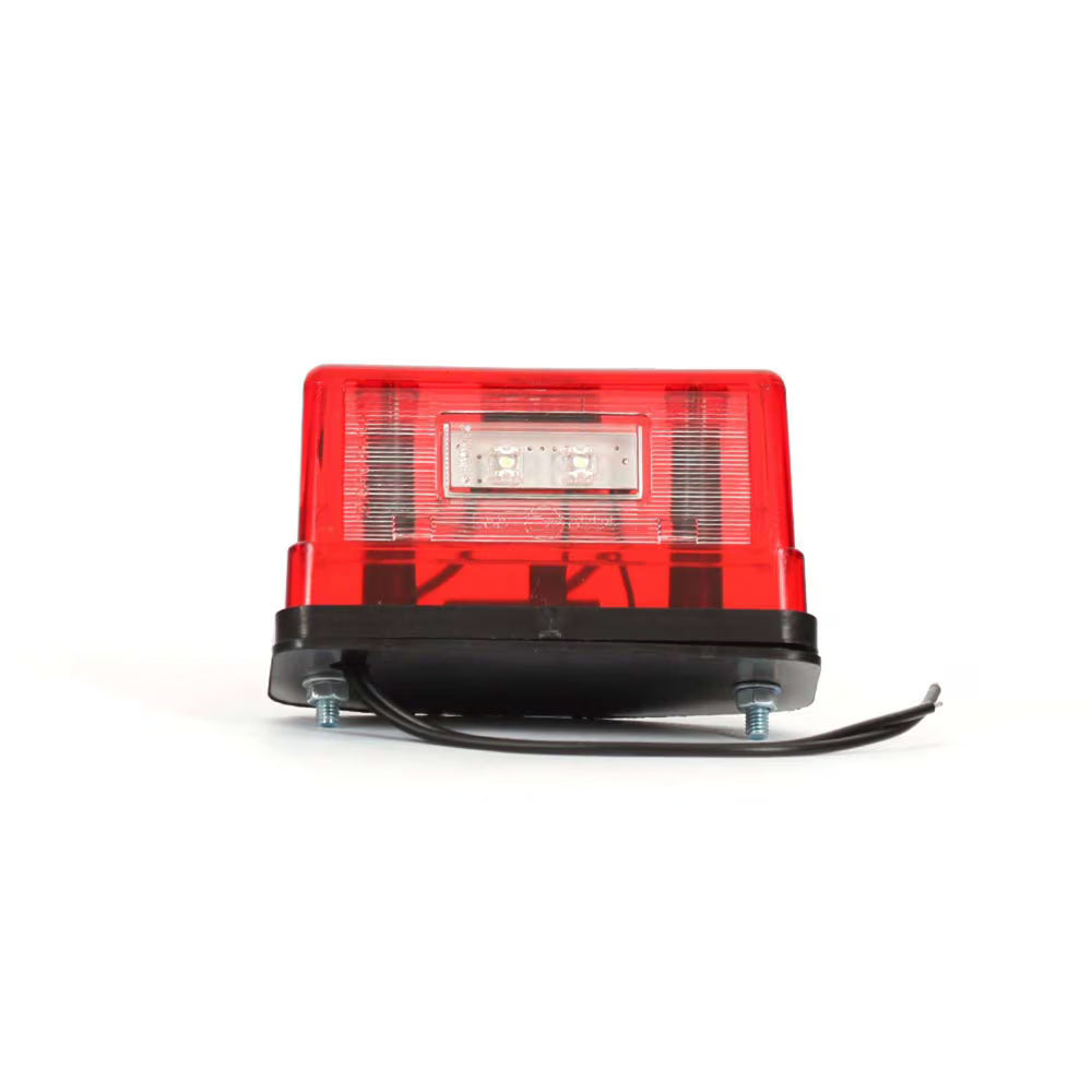 STRANDS Feu de plaque d’immatriculation rectangulaire LED blanc / rouge