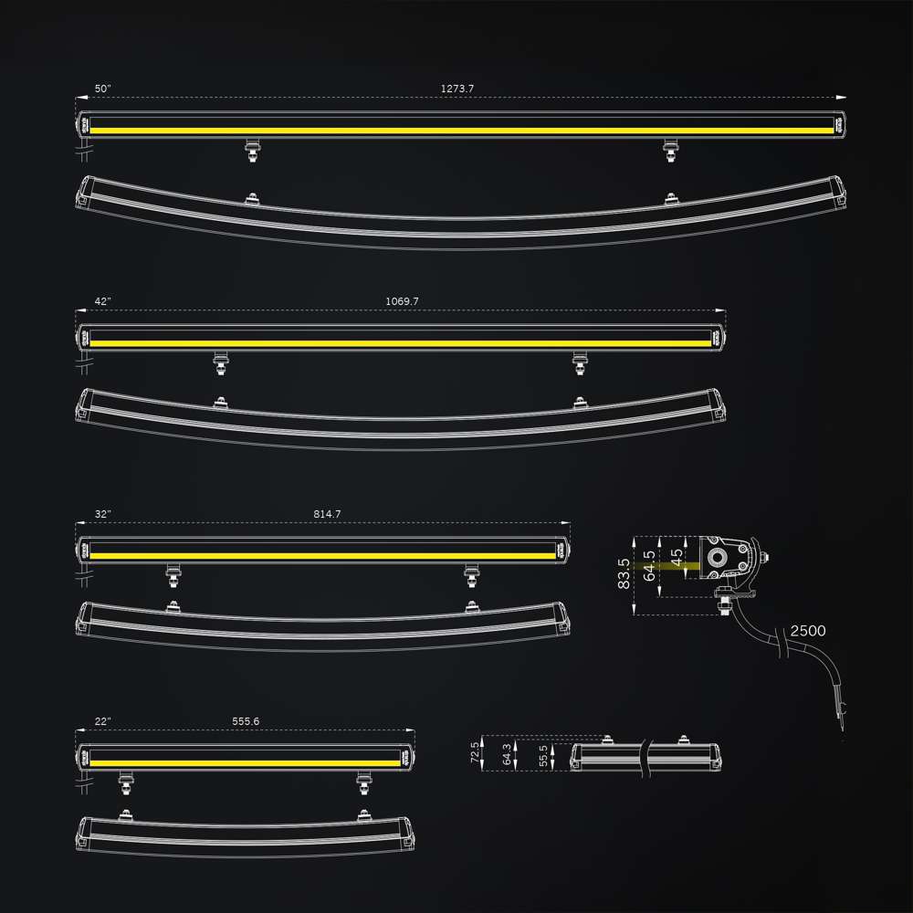 Barre LED Courbée 22” Siberia XP Haute Puissance