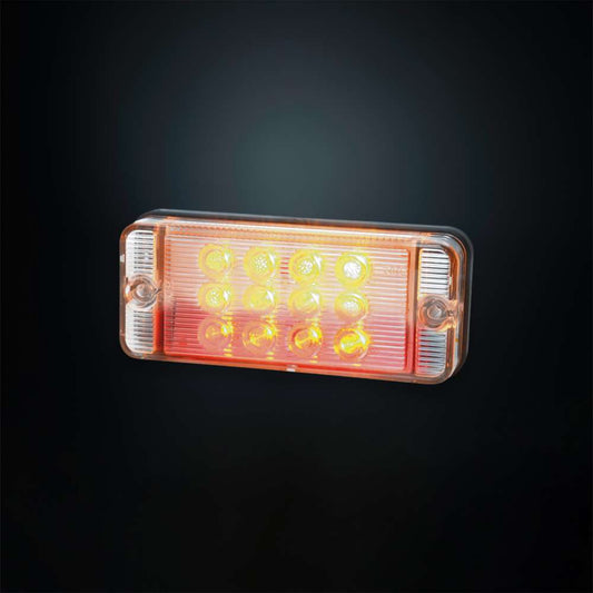 STRANDS Feu Arrière LED Rectangulaire 3 en 1 – Design Slim Lentille Claire pour Installation Facile
