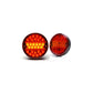 STRANDS Round LED Tail Light Red &amp; Amber Lens – Universal 3-in-1 Rear Light for Trailers, Trucks &amp; Commercial Vehicles