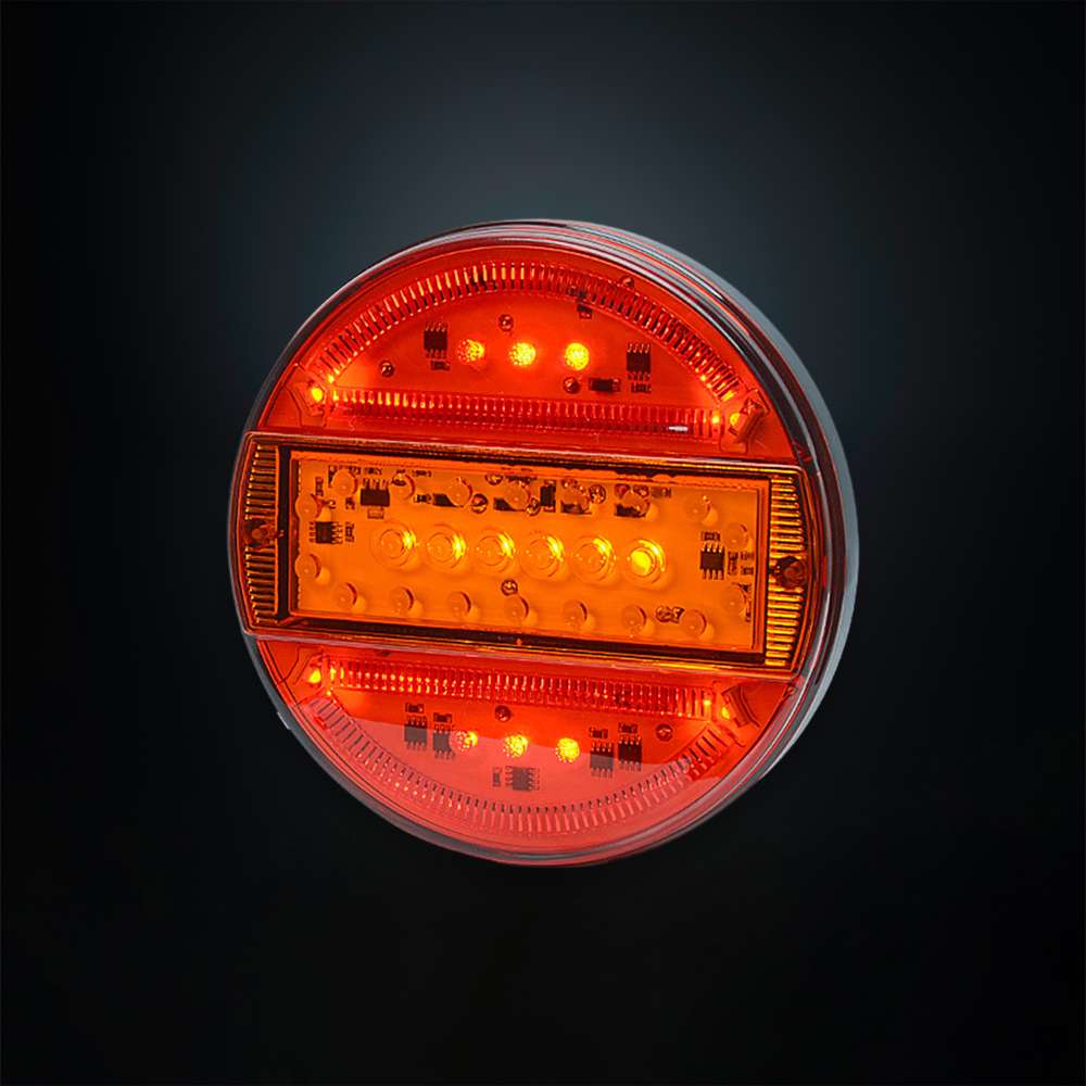 STRANDS Feu Arrière LED Circulaire 140mm – Slim 25mm, Câble 2m, Compatible Anneau Chromé